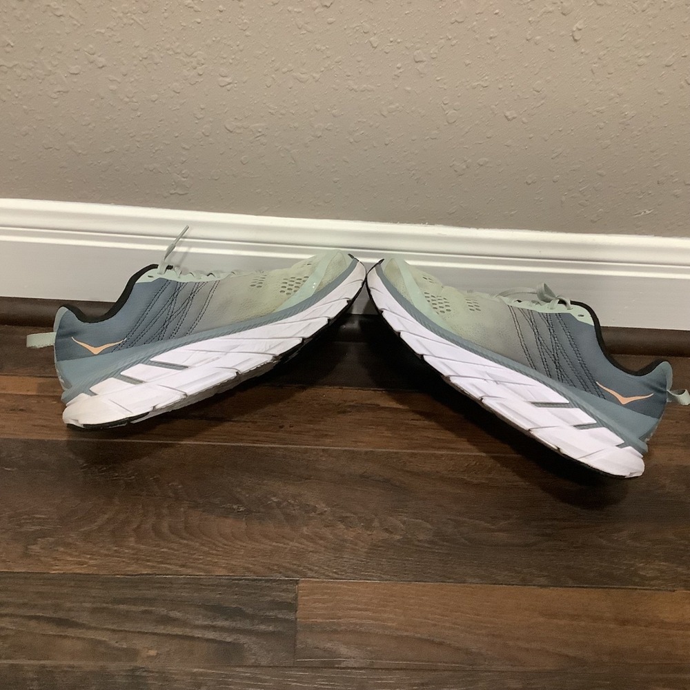 Hoka One One Clifton 6 Womens Running Shoes Blue Mint Green Ombre Sneaker - Picture 8 of 13